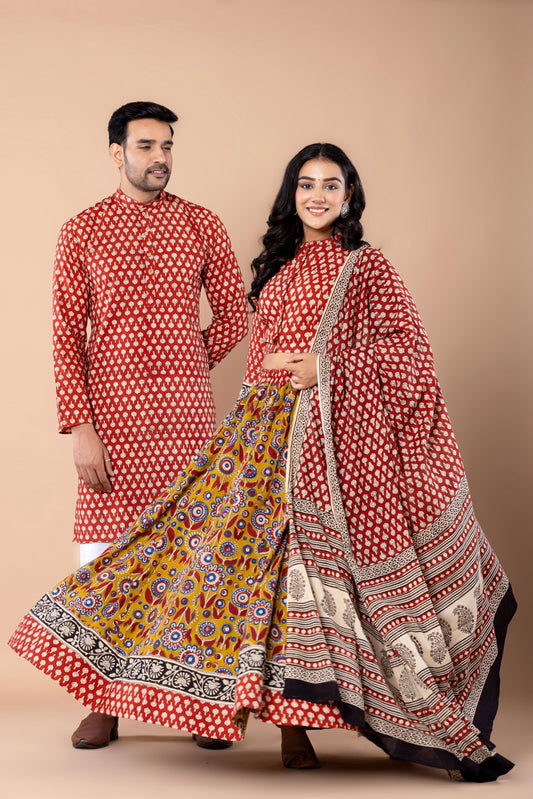 Couple Lehenga and Kurta Pyjama Set