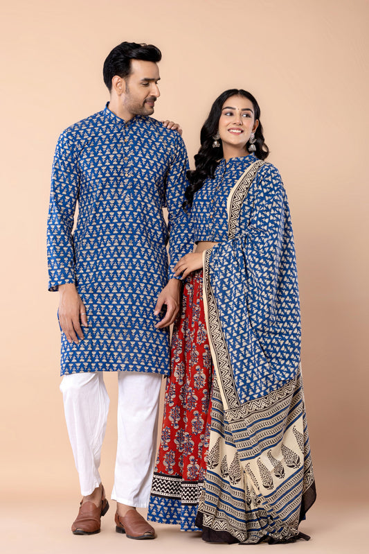 Couple Lehenga and Kurta Pyjama Set