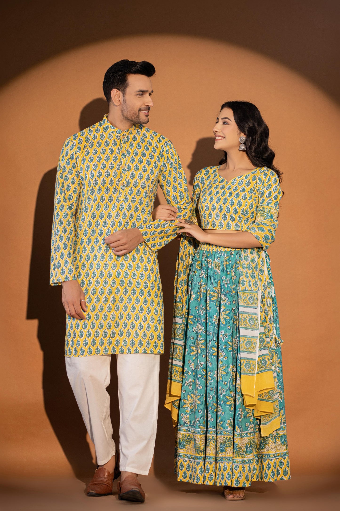 Couple Lehenga and Kurta Pyjama Set