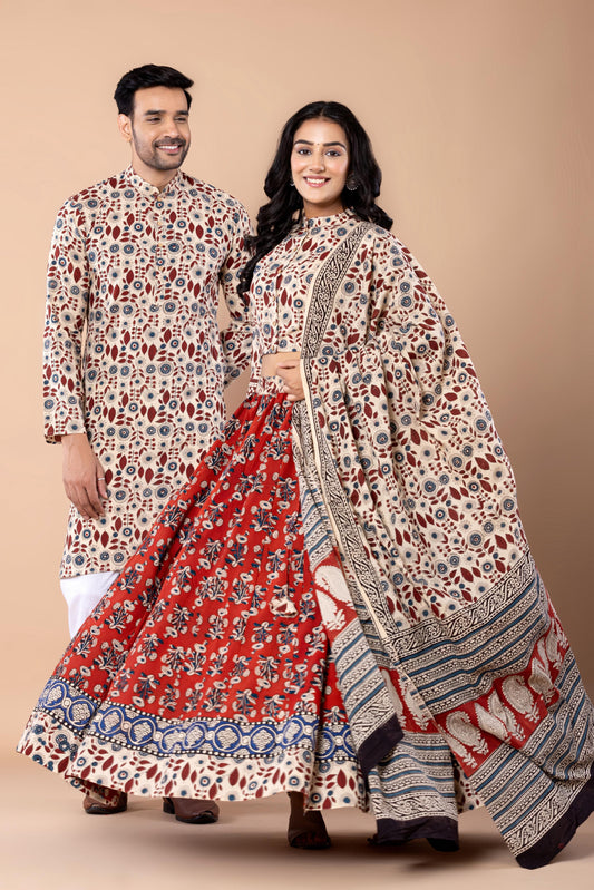 Couple Lehenga and Kurta Pyjama Set