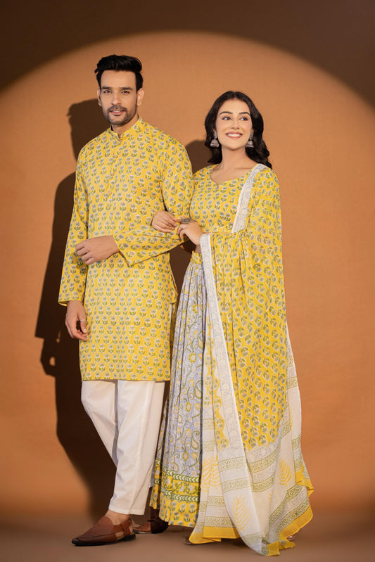 Couple Lehenga and Kurta Pyjama Set