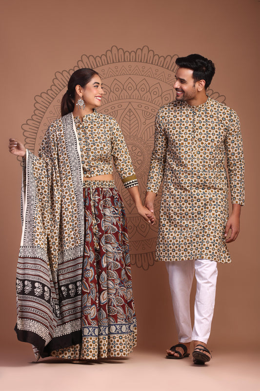 Couple Lehenga and Kurta Pyjama Set