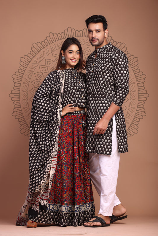 Couple Lehenga and Kurta Pyjama Set