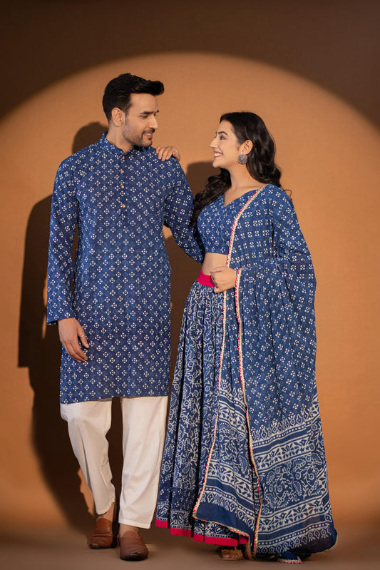 Couple Lehenga and Kurta Pyjama Set
