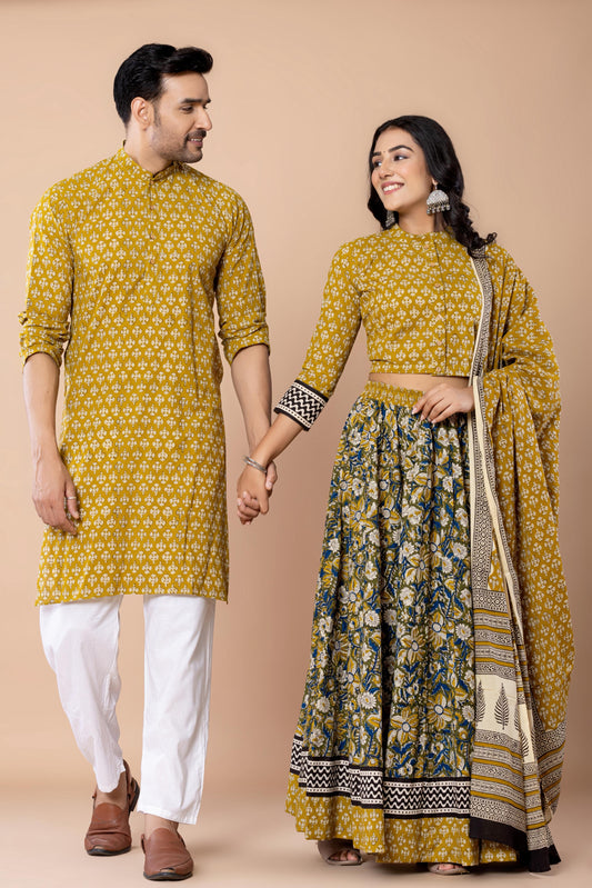 Couple Lehenga and Kurta Pyjama Set