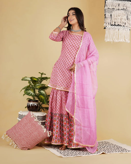 Kurta-gharara-dupatta set