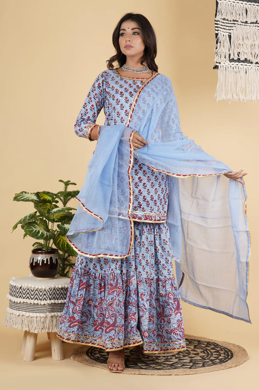 Kurta-gharara-dupatta set