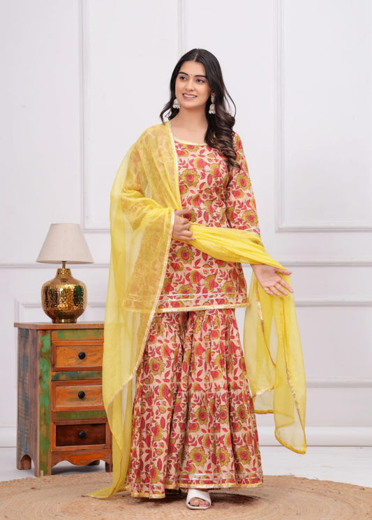 Kurta-gharara-dupatta set