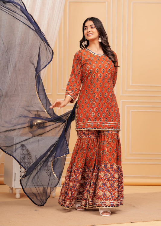Kurta-gharara-dupatta set