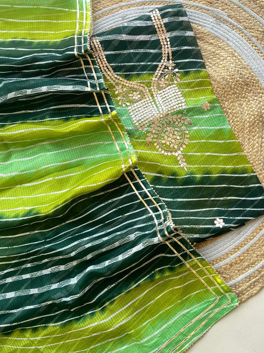 Unstitched Leheriya kurta