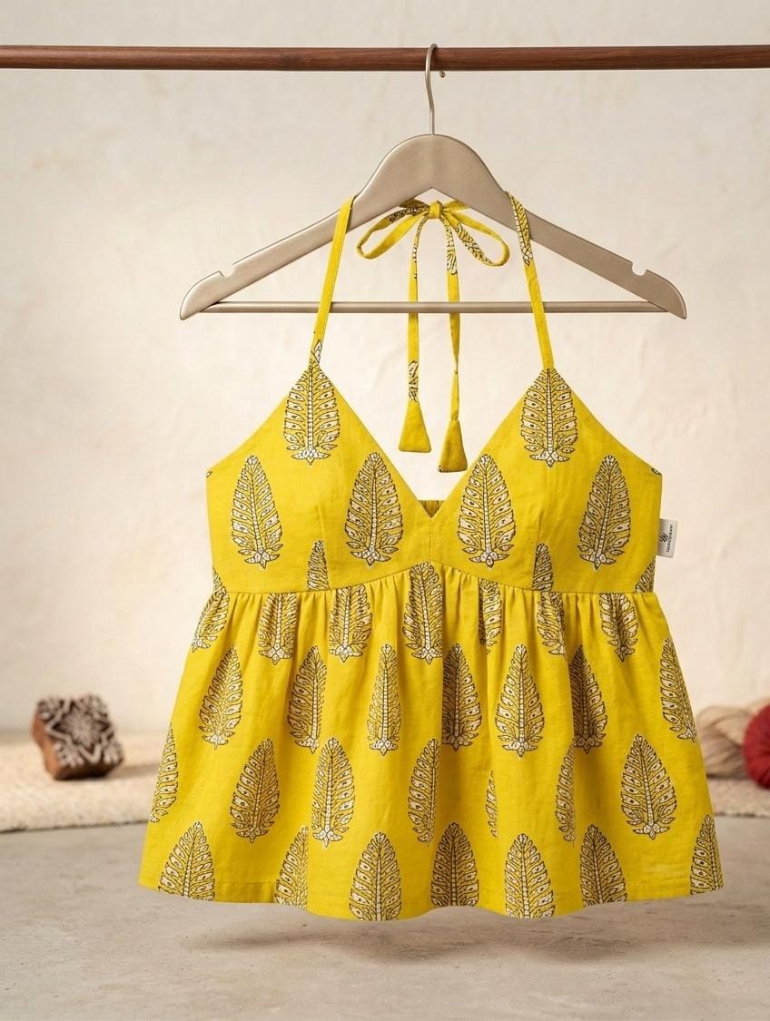 Block Print Halter Top