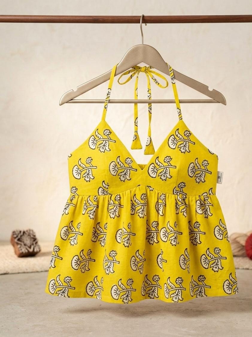 Block Print Halter Top