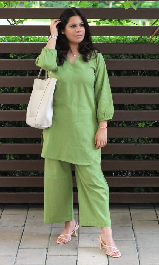 Mul Cotton Co-ord Set Green