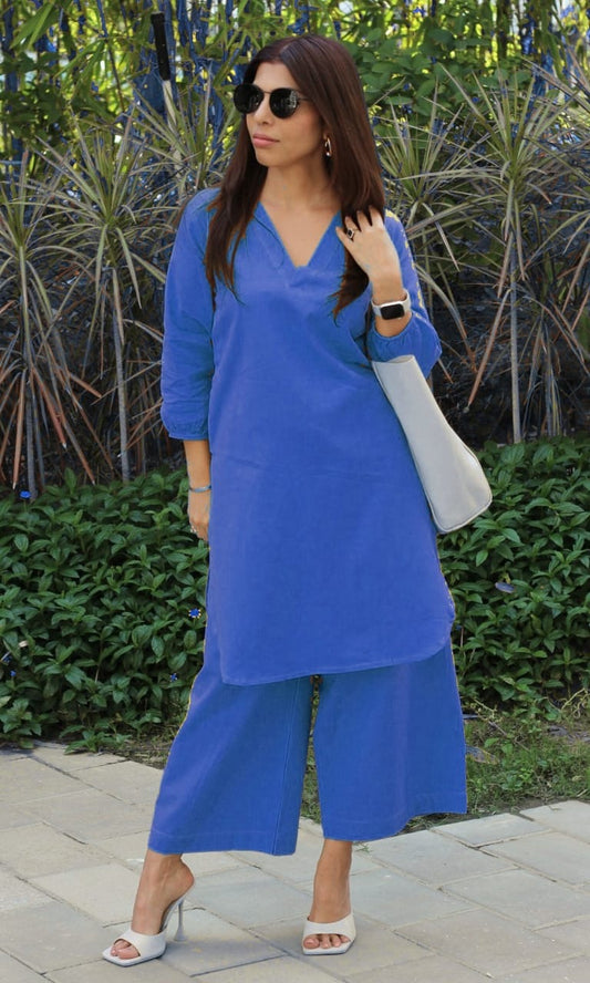 Mul Cotton Co-ord Set Blue