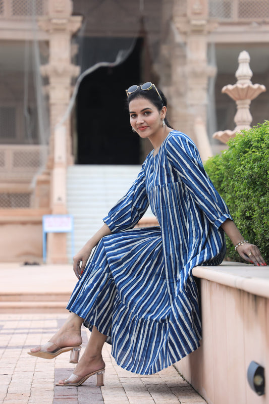 Block Print Maxi Dress