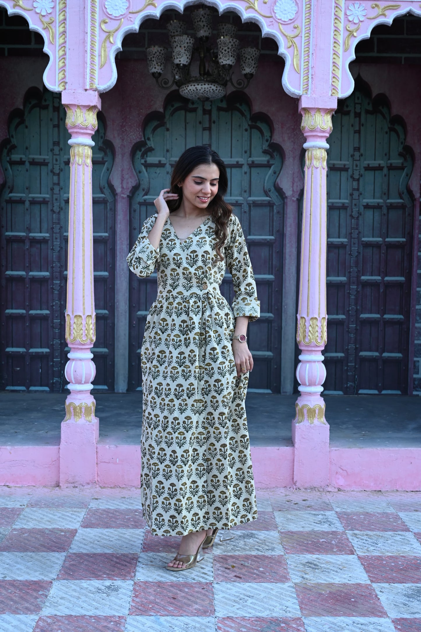 Bagru Angarkha Dress