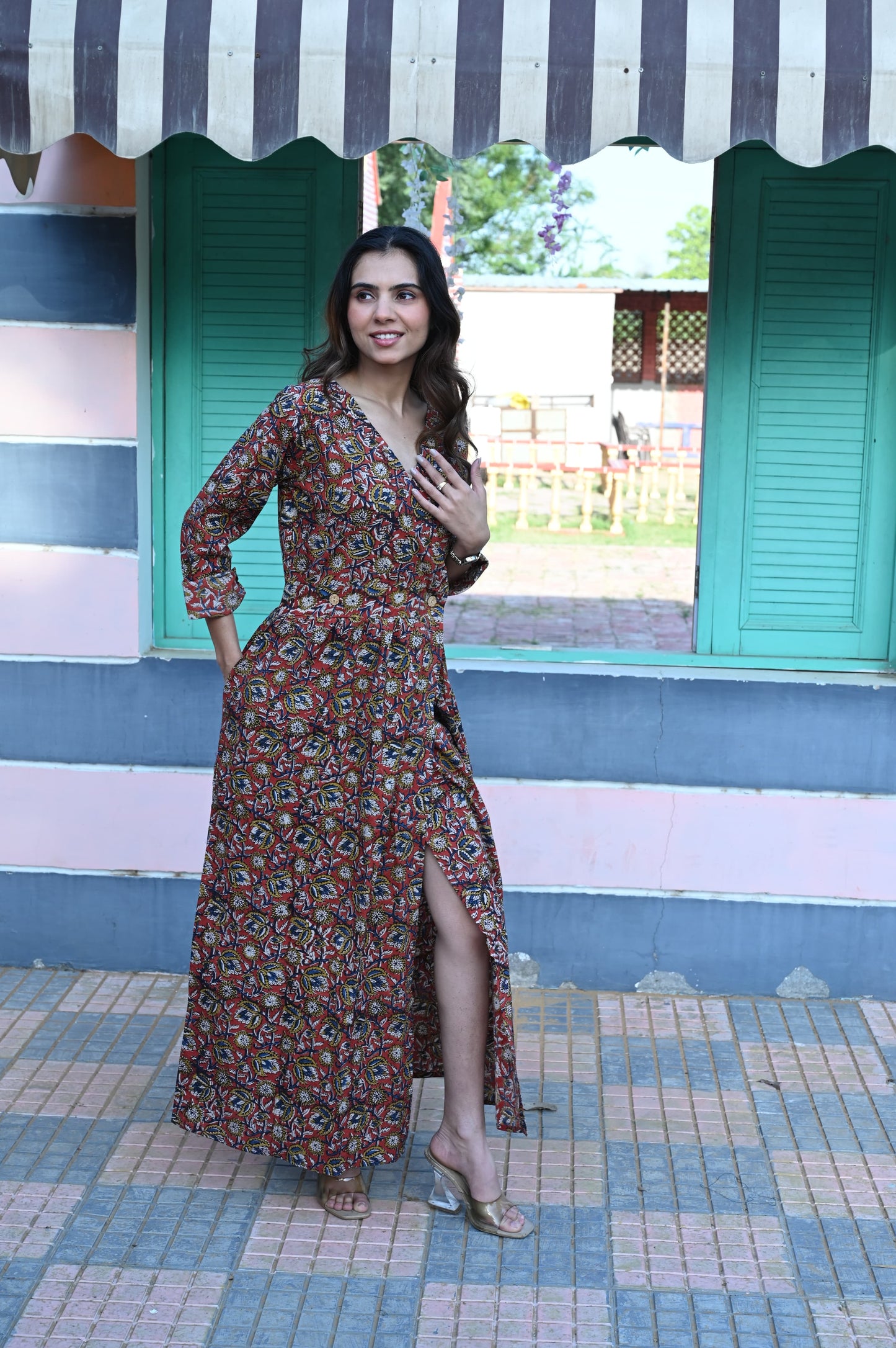 Bagru Angarkha Dress