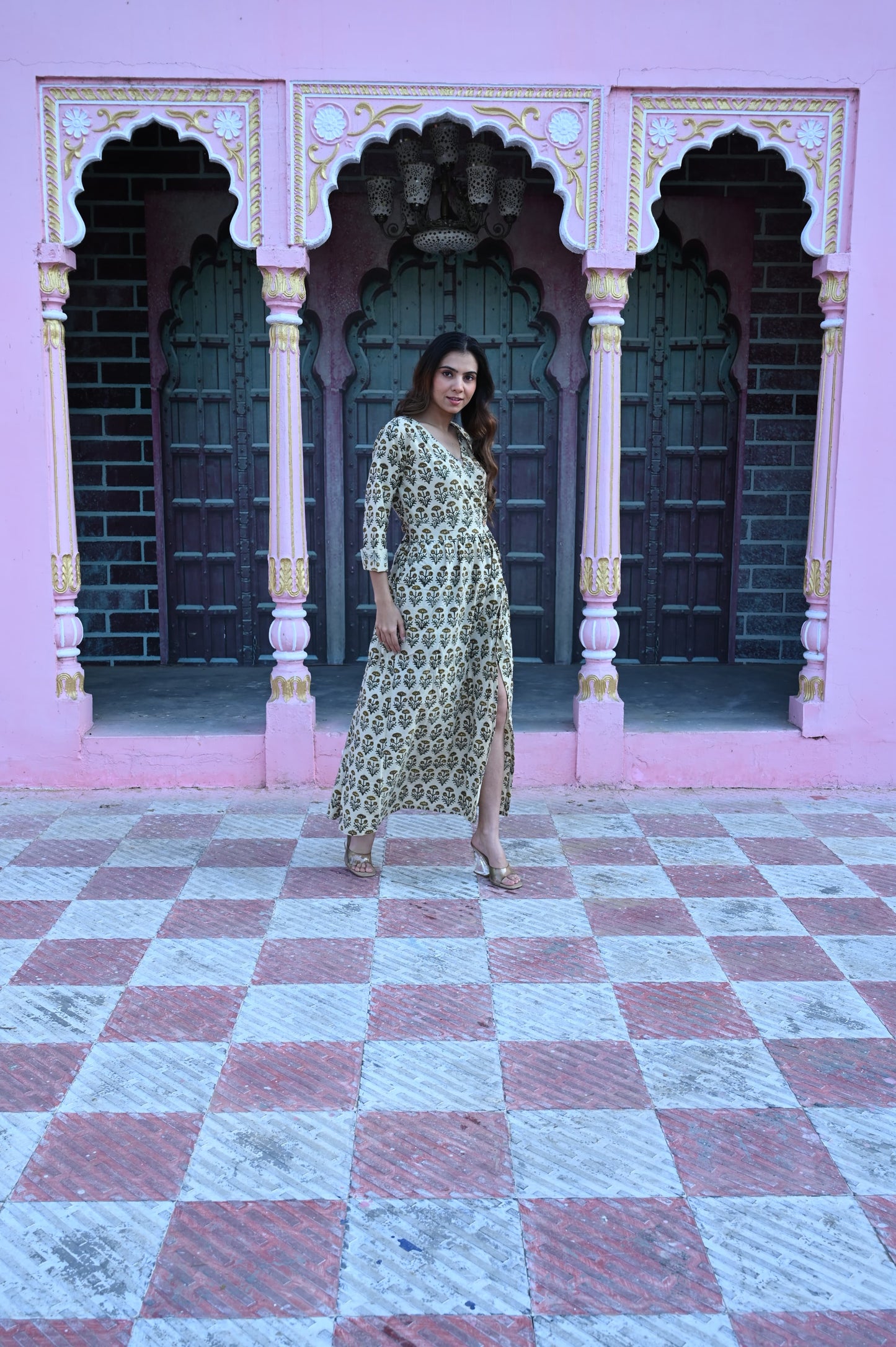 Bagru Angarkha Dress