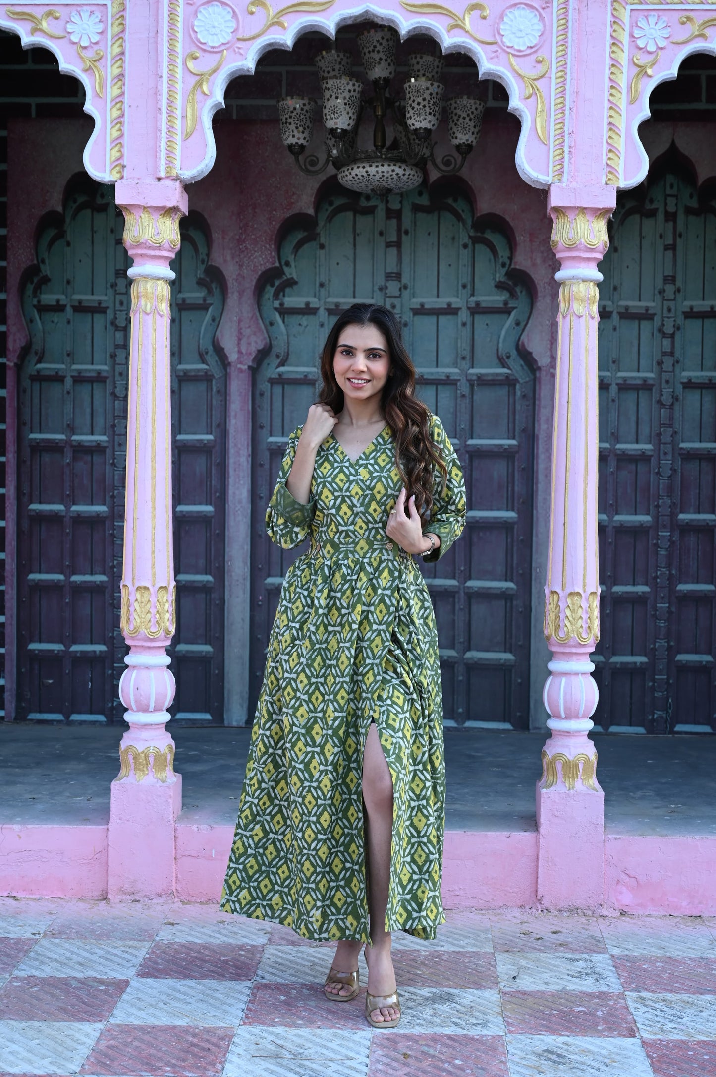 Bagru Angarkha Dress