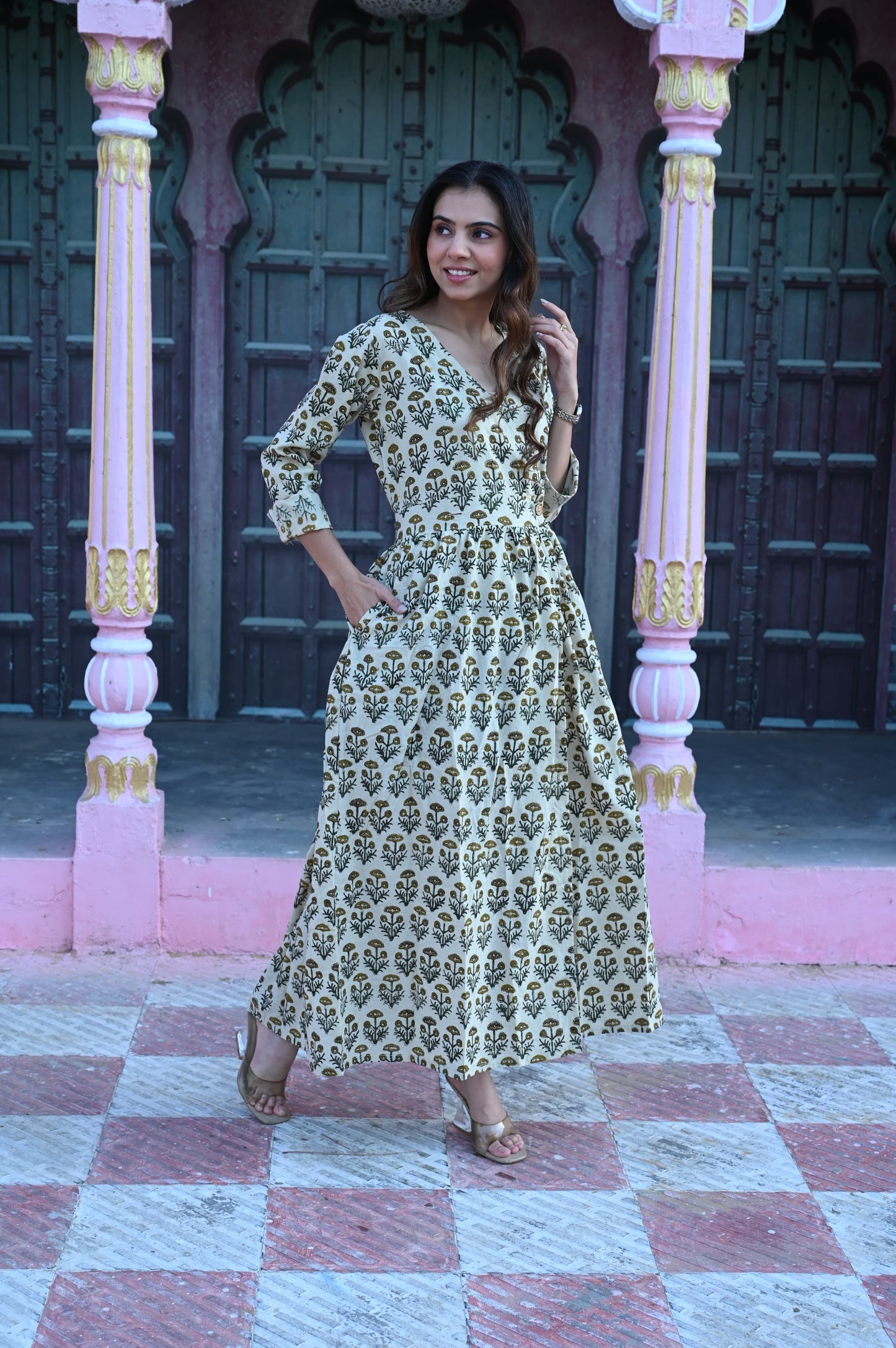 Bagru Angarkha Dress