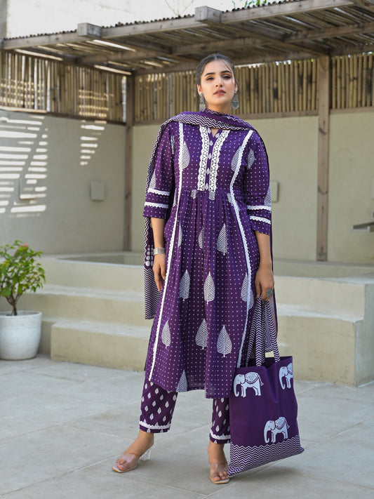 Kurta Set with Matching Bag