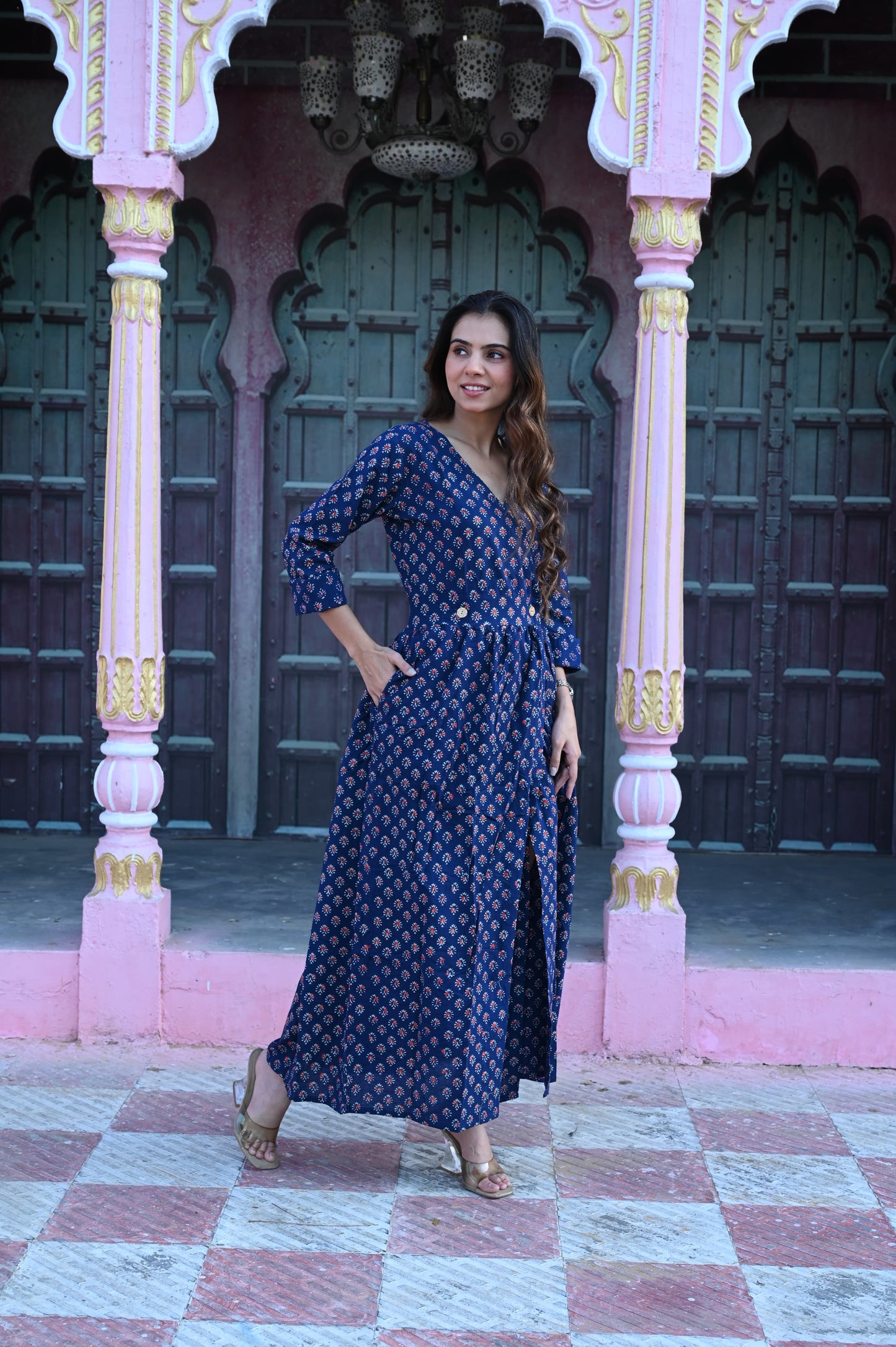 Bagru Angarkha Dress