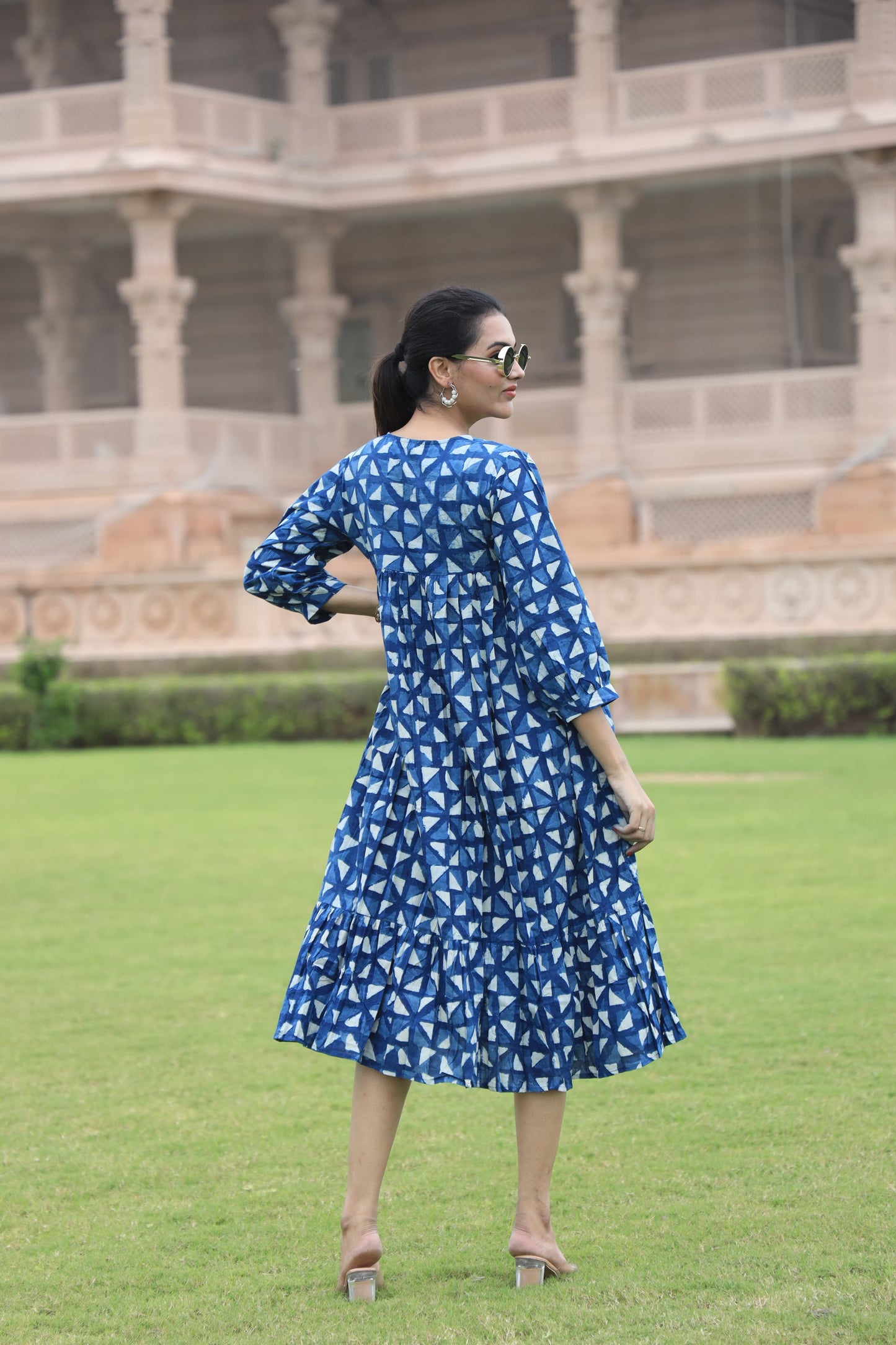 Block Print Maxi Dress