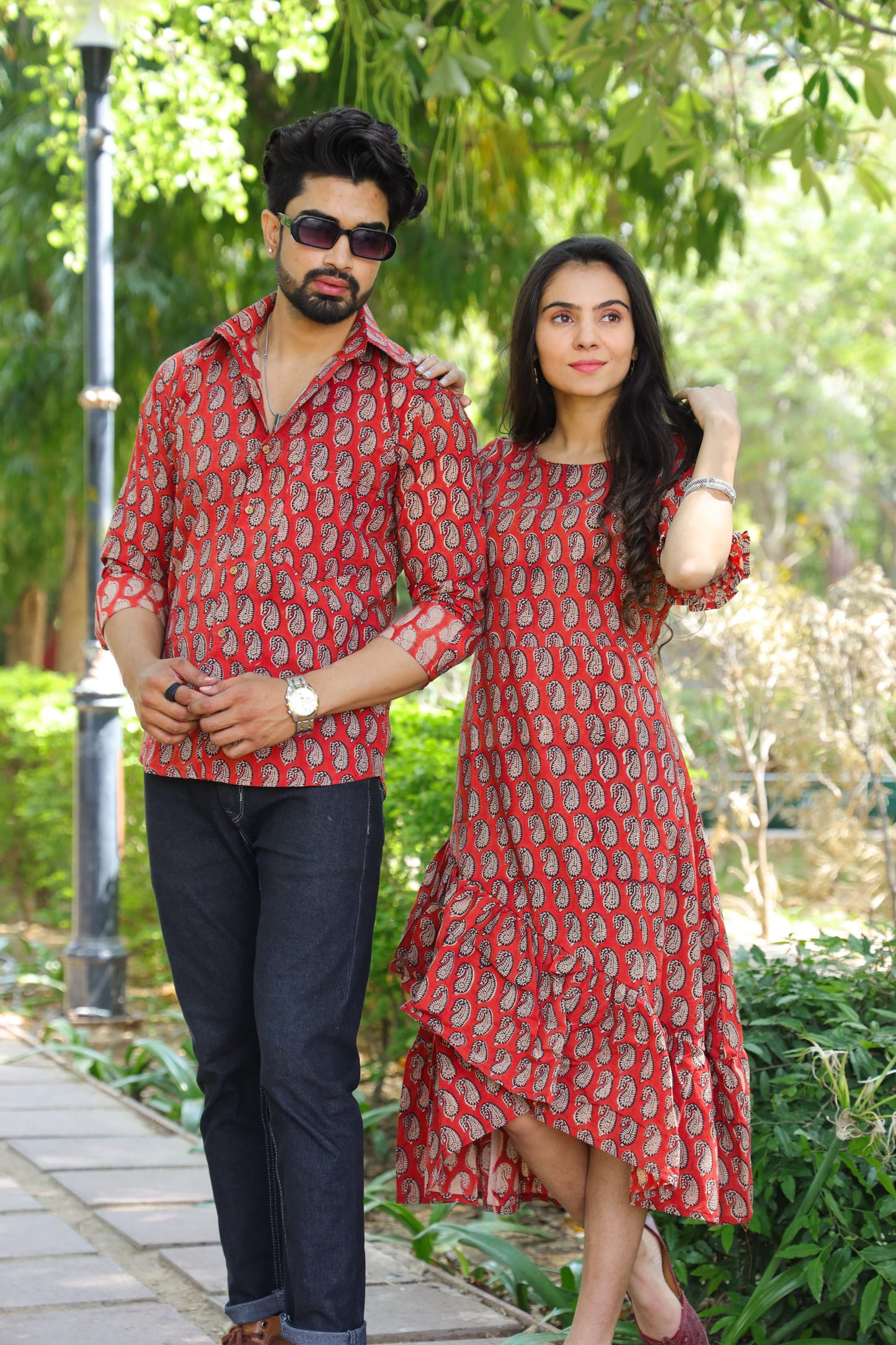 Couple Hand Block Printed Set