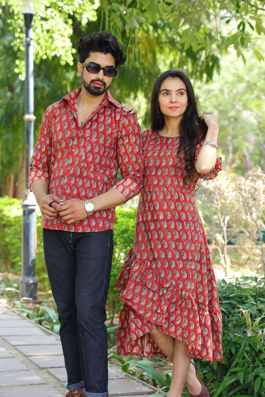 Couple Hand Block Printed Set