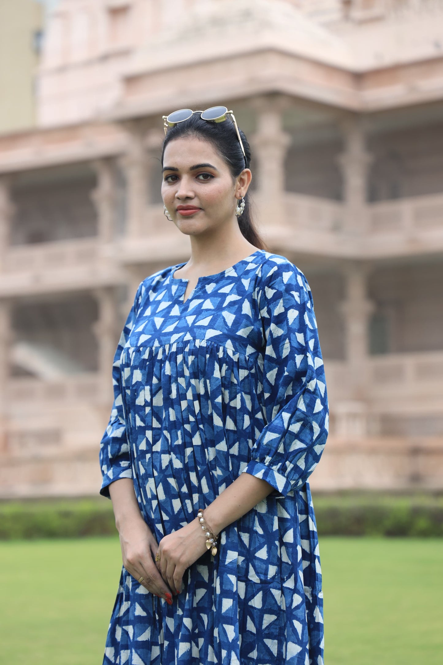 Block Print Maxi Dress
