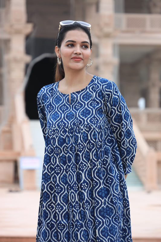 Block Print Maxi Dress