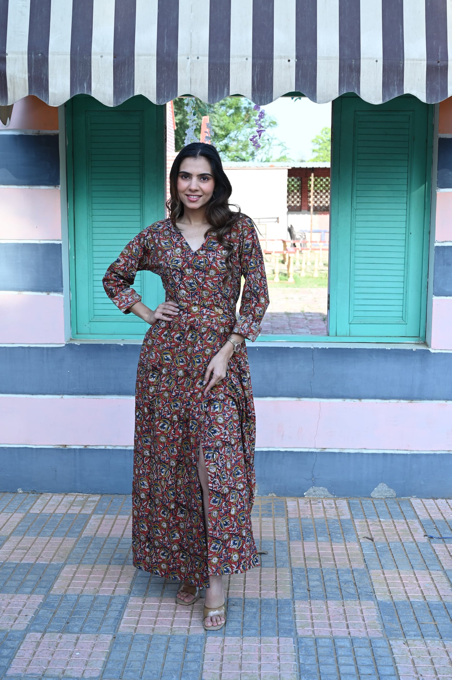 Bagru Angarkha Dress