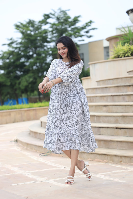 Block Print Maxi Dress