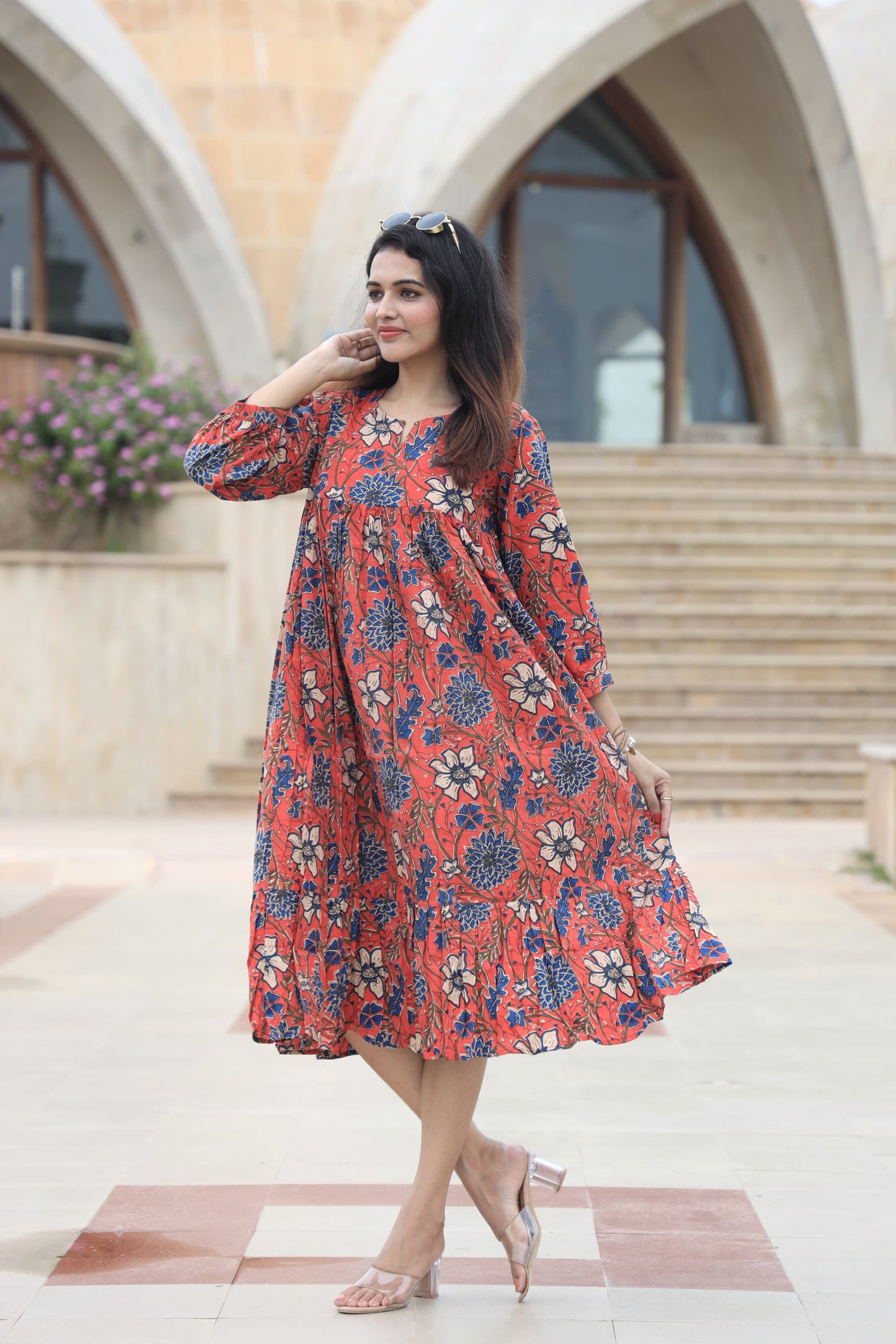 Block Print Maxi Dress