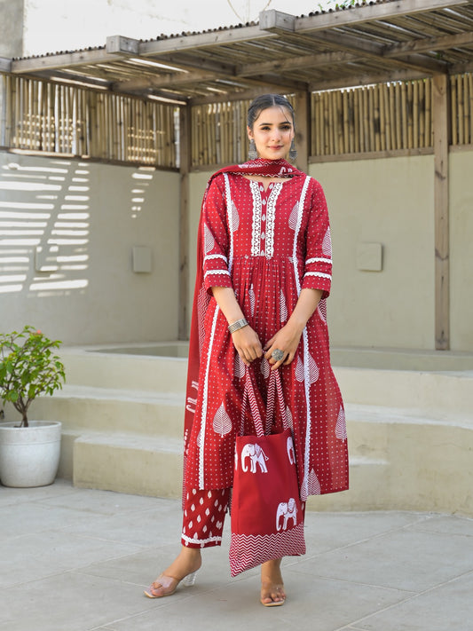 Kurta Set with Matching Bag