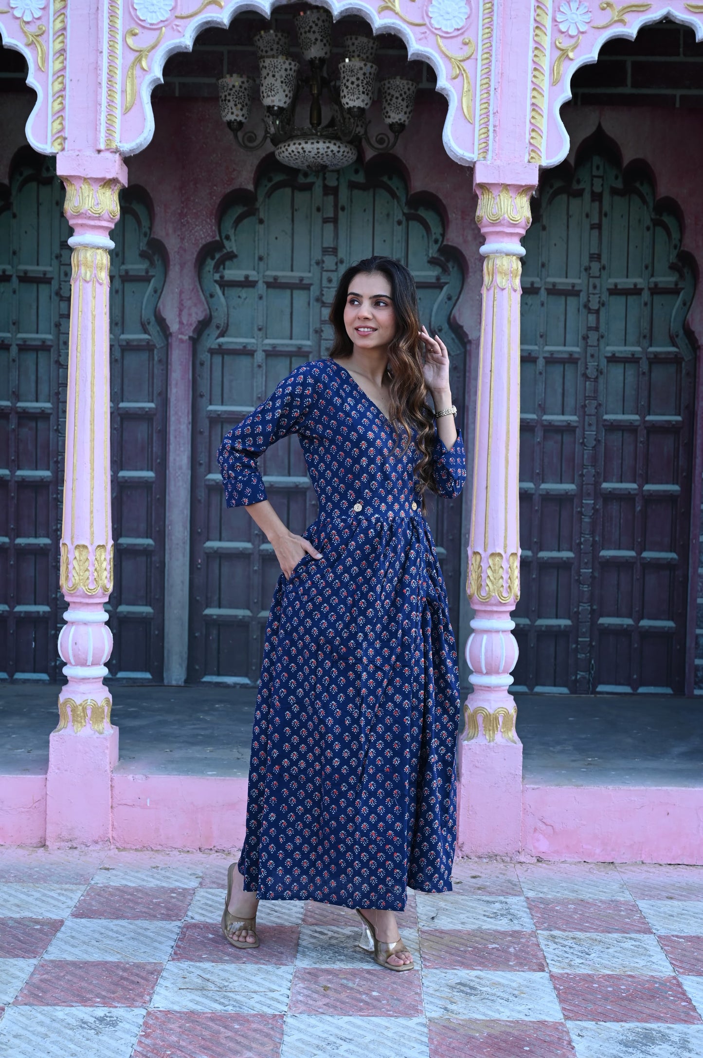 Bagru Angarkha Dress