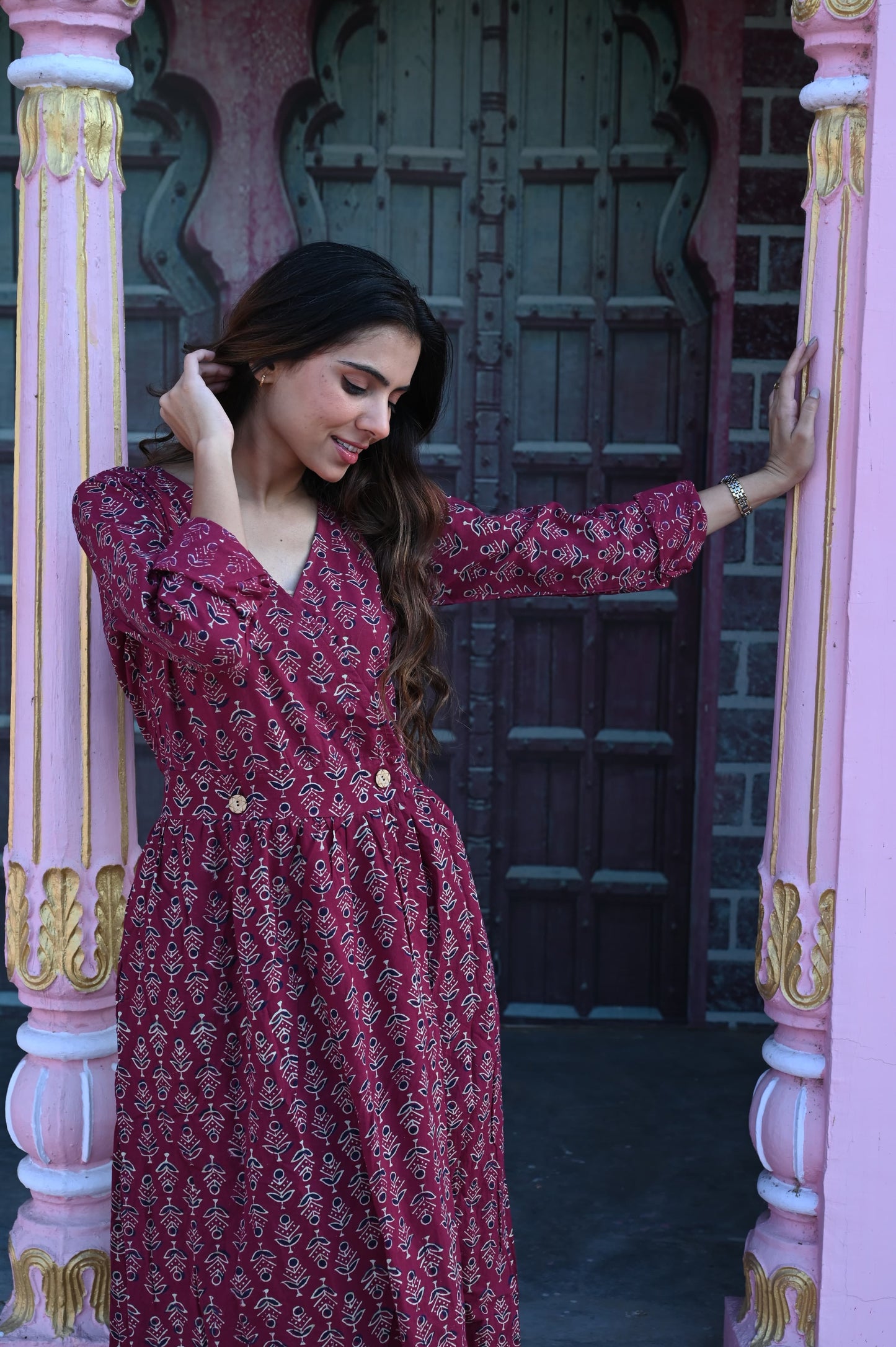 Bagru Angarkha Dress
