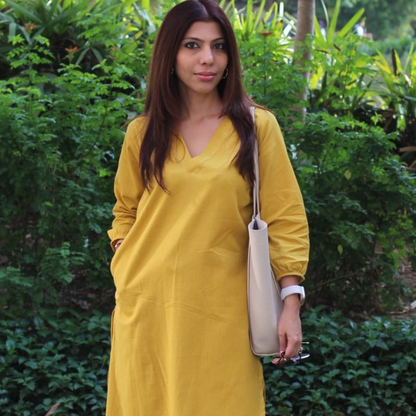 Mul Cotton Co-ord Set Yellow