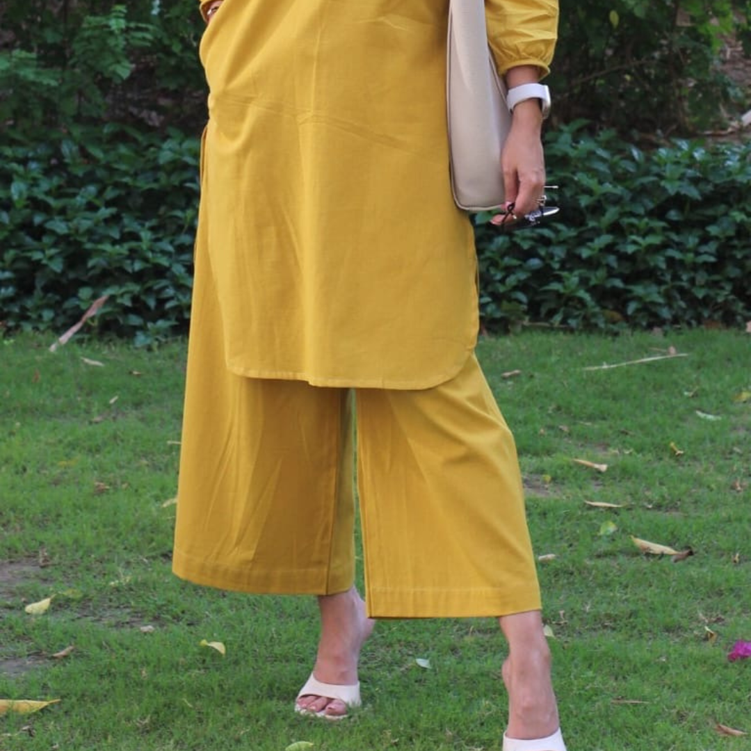 Mul Cotton Co-ord Set Yellow