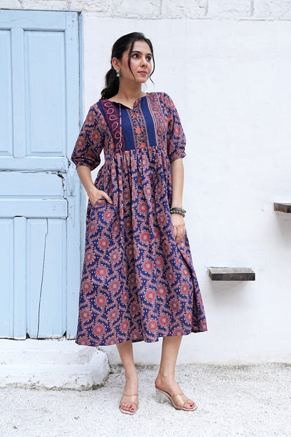 Bagru Hand-Block Printed Dress