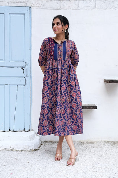 Bagru Hand-Block Printed Dress