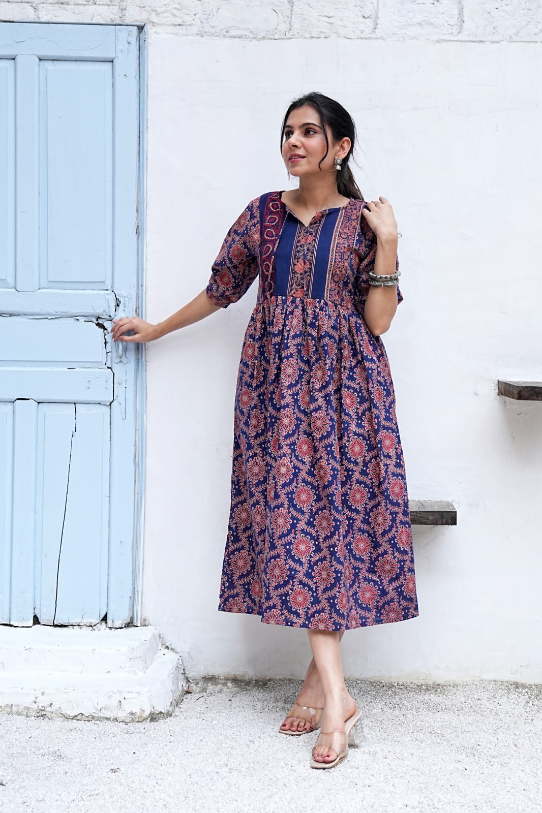 Bagru Hand-Block Printed Dress