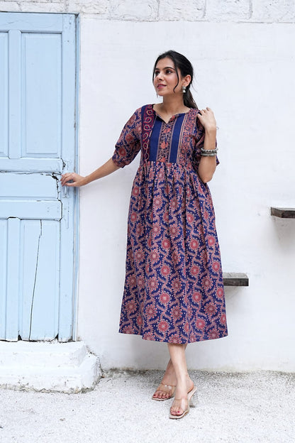 Bagru Hand-Block Printed Dress