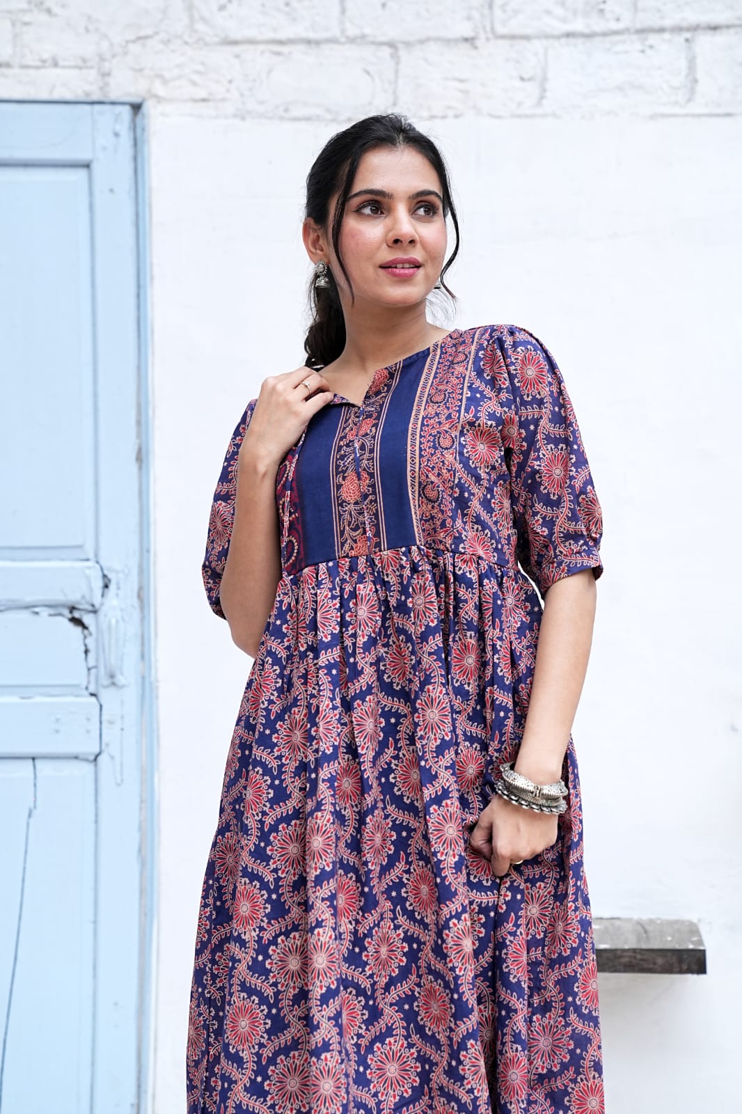 Bagru Hand-Block Printed Dress
