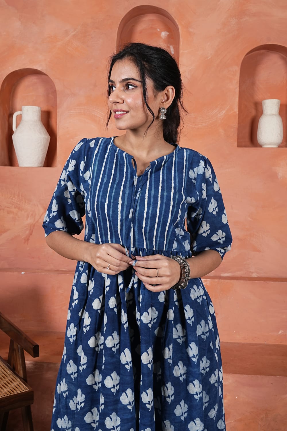 Bagru Hand-Block Printed Dress
