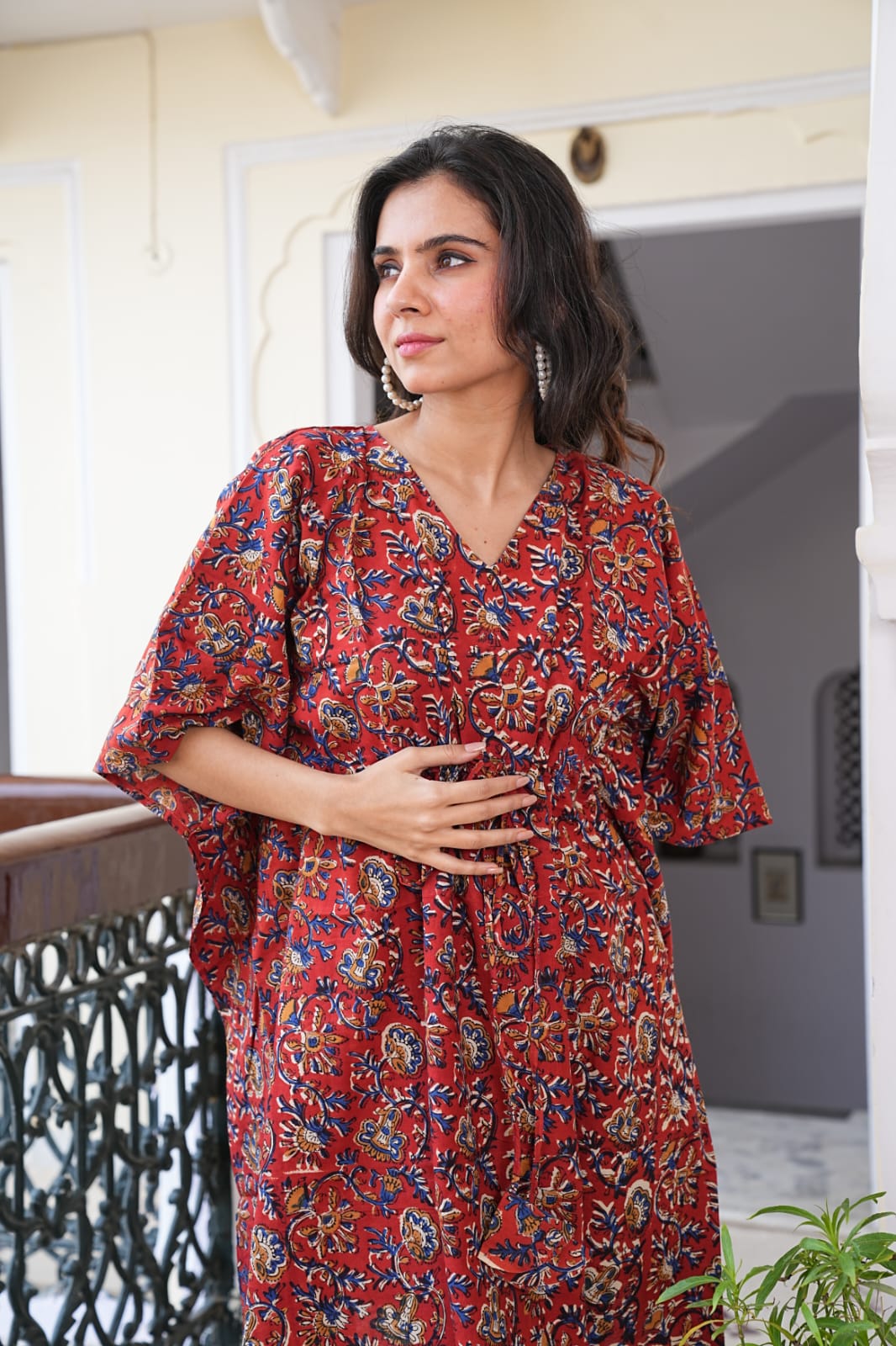 Hand Block Printed Short Kaftan Dress