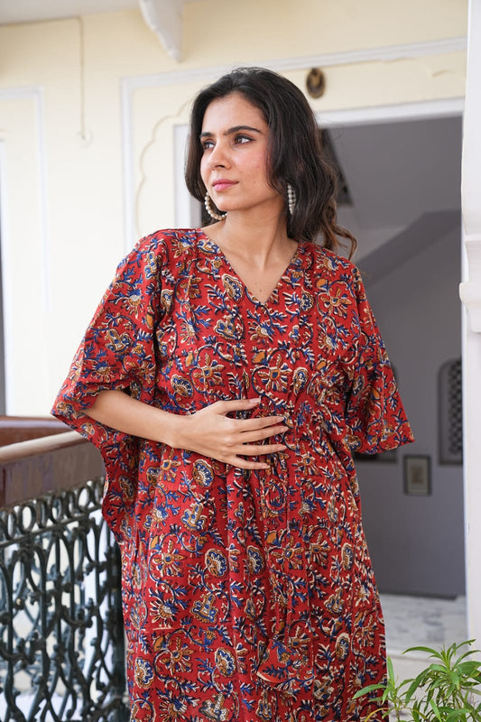 Hand Block Printed Short Kaftan Dress