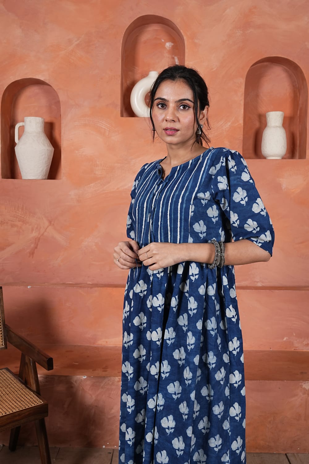 Bagru Hand-Block Printed Dress