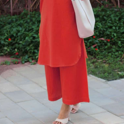 Mul Cotton Co-ord Set Red