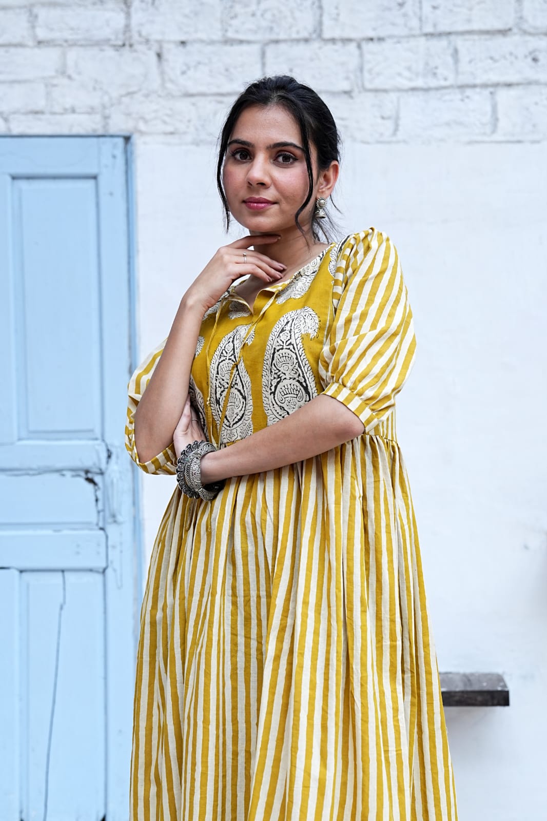 Bagru Hand-Block Printed Dress